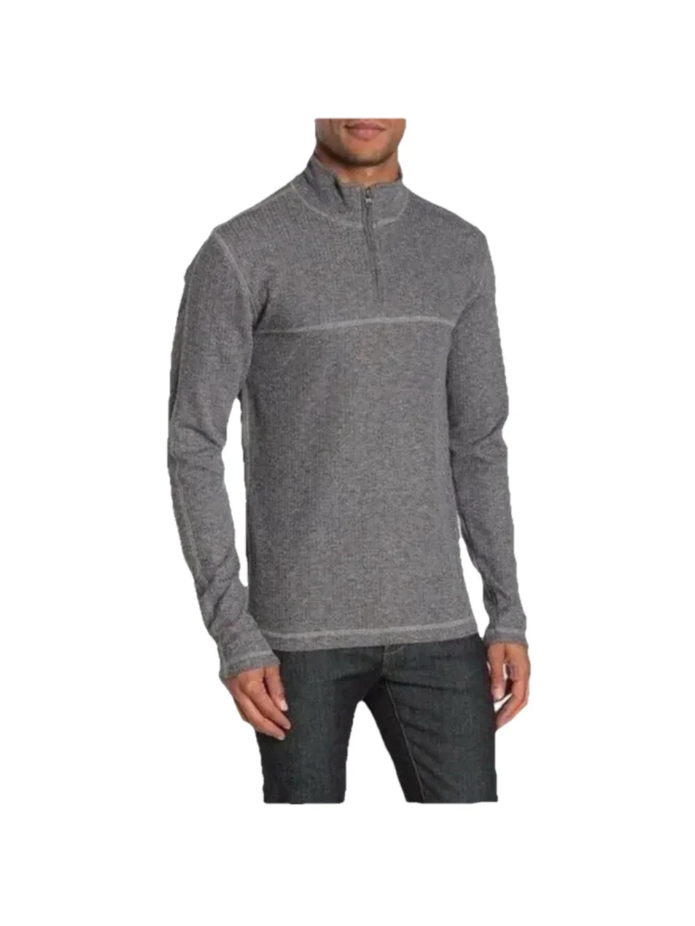 Vintage 1946 Drop Needle Quarter Zip Long-sleeved Men Pullover